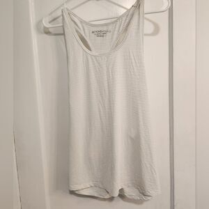 Beyond Yoga Women's Striped White Tank Top